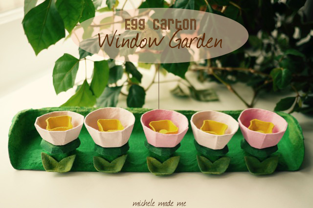 Egg carton kid craft Window Garden tutorial by Michele Made Me for Burnbrae Farms