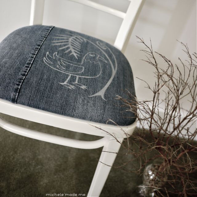 Completed Fern n Bird Denim Chair Michele Made Me