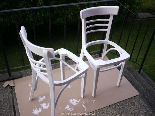Painted chairs before denim Michele Made Me